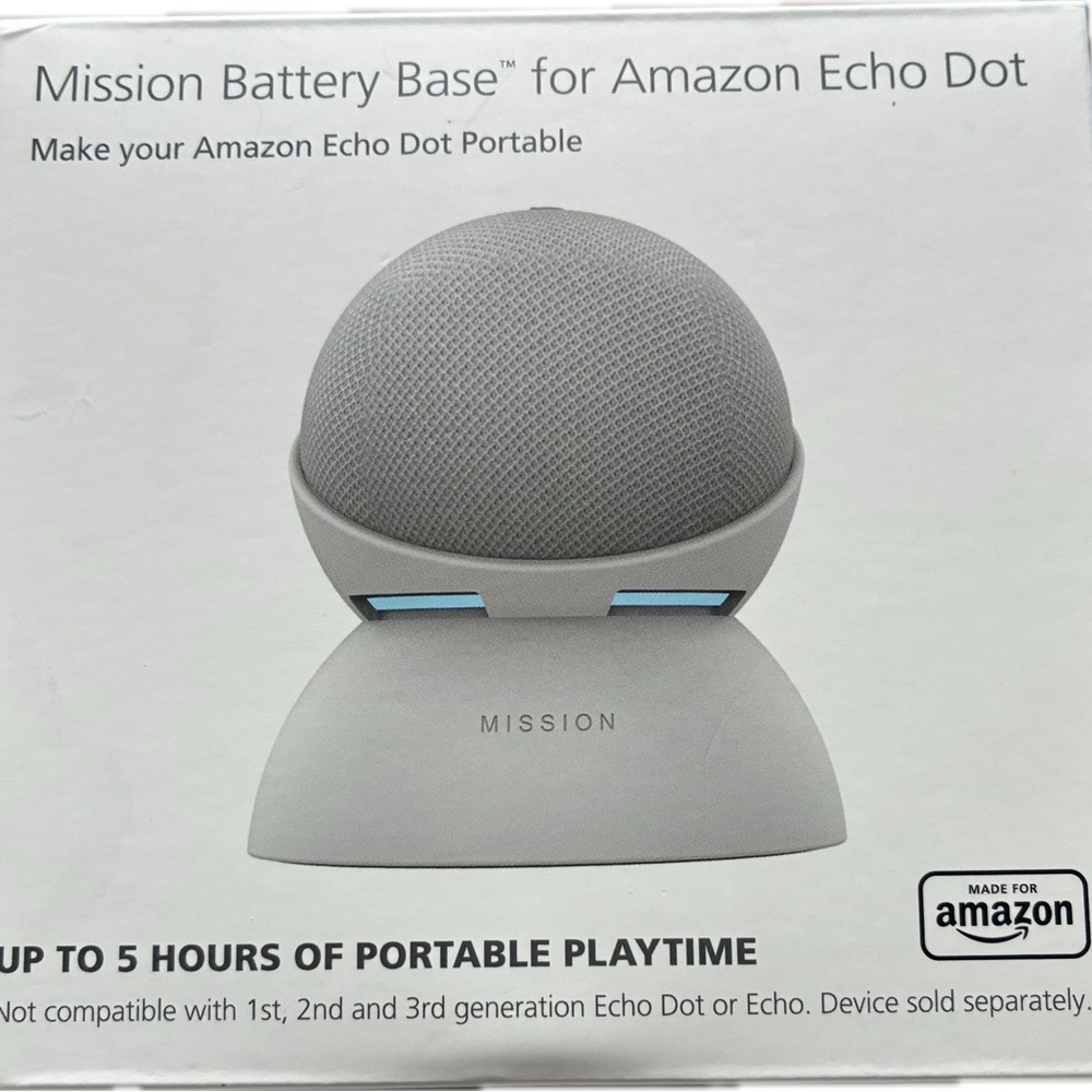 🚀  Mission Gray Battery BASE ONLY for Amazon Echo Dot